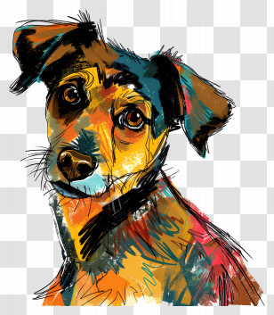Dog - Dog Illustration In Vibrant Sketch Style Transparent PNG