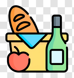 Food Basket - Picnic Basket With Food Transparent PNG