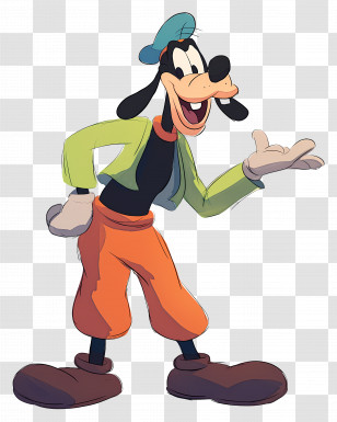 Goofy - Playful Cartoon Dog Character Transparent PNG