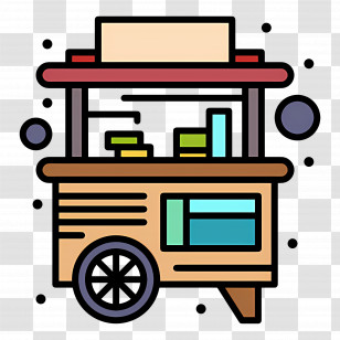Market Stall - Colorful Street Food Cart Transparent PNG