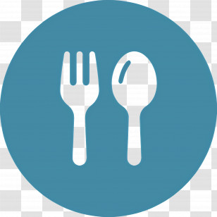 Fork And Spoon - Blue Icon Of Fork And Spoon For Dining Transparent PNG