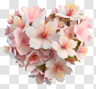 Heart Shaped Flower Arrangement - Heart-shaped Pink Flowers Transparent PNG