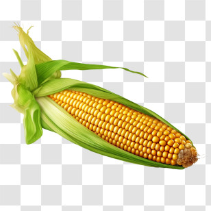 Corn - Fresh Yellow Corn With Green Husk Transparent PNG