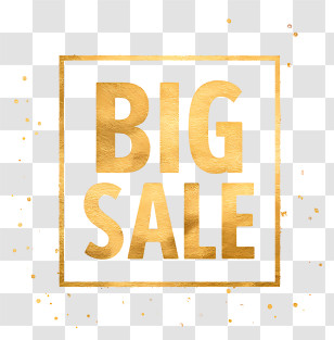 Black Friday Big Sale - Big Sale Gold Foil Sign Transparent PNG