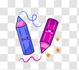 Icon - Cute Colored Pencils Transparent PNG