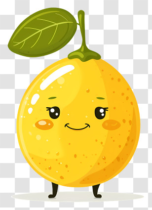 Cartoon Lemon - Cute Smiling Lemon Cartoon Illustration Transparent PNG