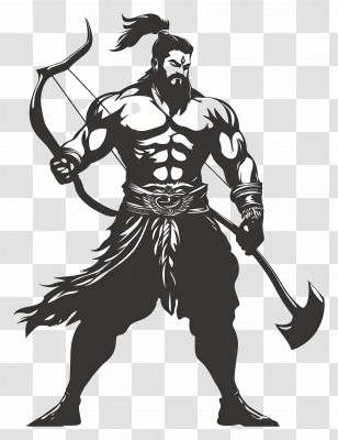 Parshuram Lord - Warrior With Bow And Axe Transparent PNG