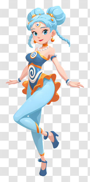 Pallapalla From Sailor Moon - Blue Spiral Dancer Transparent PNG