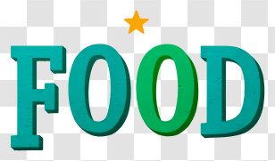 Food Logo - FOOD Bold Teal Typography Transparent PNG