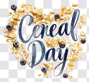 Cereal Day - Cereal Day With Oats And Blueberries Transparent PNG