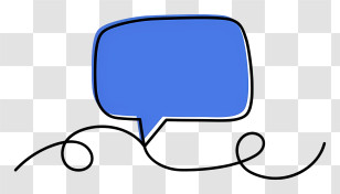 Speech Bubble - Blue Speech Bubble With Curvy Line Transparent PNG