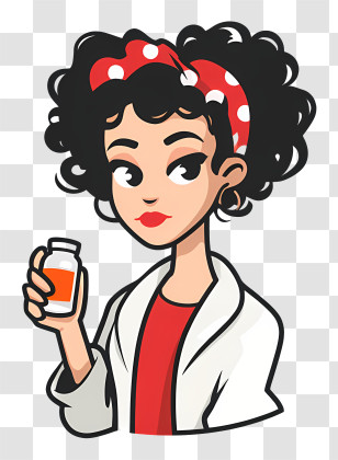 Girl Taking Medicine - Woman Holding Medicine Bottle Transparent PNG