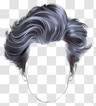 Man Hairstyle - Artistic Illustration Of Gray Styled Hair Transparent PNG