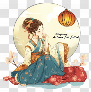 Mid Autumn Festival - Girl Celebrating Mid-Autumn Festival Transparent PNG