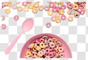 Colorful Cereal - Colorful Cereal Bowl With Spoon Transparent PNG