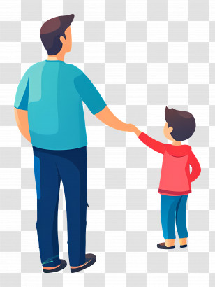 Father And Son - Father And Son Walking While Holding Hands Transparent PNG