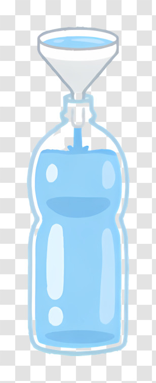 Icon - Bottle Filling With Funnel And Blue Liquid Transparent PNG