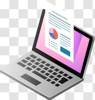 It - Laptop Displaying Document And Report Transparent PNG