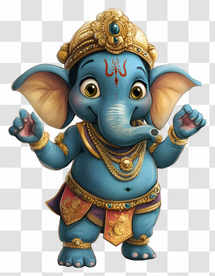 Ganesh - Playful Cartoon Ganesha Illustration Transparent PNG