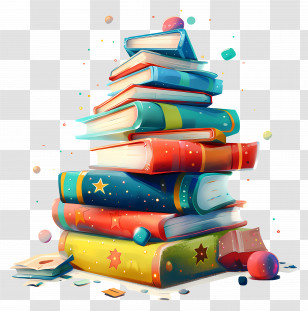 Bundle Of Books - Stack Of Colorful Books For Reading Transparent PNG