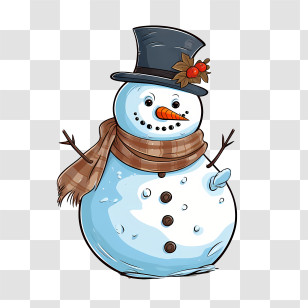 Snowman - Cute Snowman Cartoon For Winter Holidays Transparent PNG