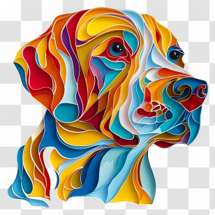 Paper Cut - Abstract Art Of A Colorful Dog Transparent PNG