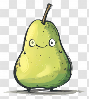 Pears - Cute Cartoon Style Smiling Pear Illustration Transparent PNG