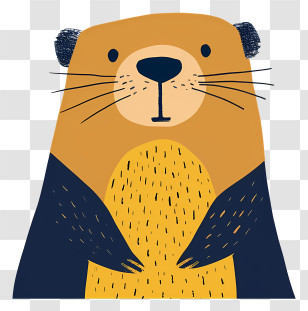 Cartoon Groundhog - Cute Otter Cartoon Illustration Transparent PNG