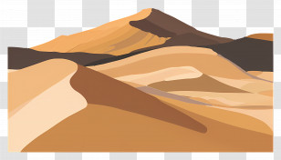 Desert Dunes - Artistic Desert Landscape Illustration Transparent PNG