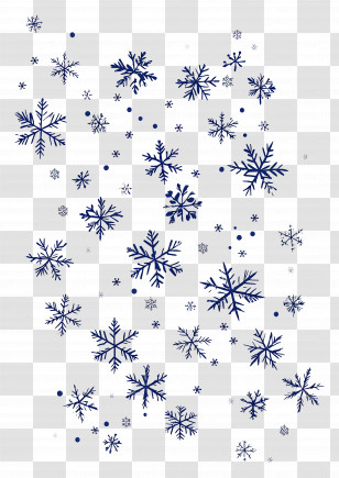 Falling Snowflakes - Beautiful Blue Snowflakes Pattern For Winter Transparent PNG