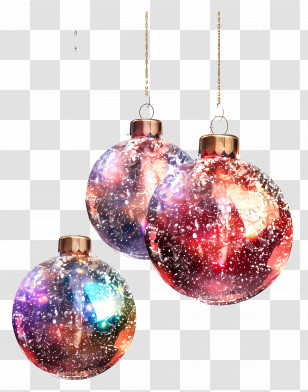 Glitter Ball Ornaments - Colorful Sparkling Christmas Ornaments Transparent PNG