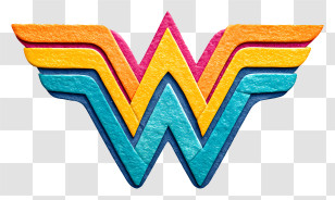Wonder Woman Logo - Colorful W Logo Design Transparent PNG