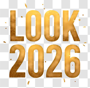 Look 2026 - LOOK 2026 Gold Typography Transparent PNG