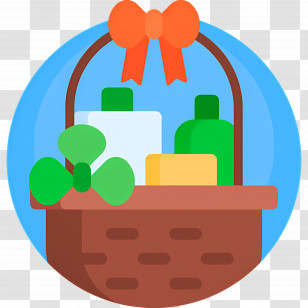 Food Gift Baskets - Festive Gift Basket With Bow Transparent PNG