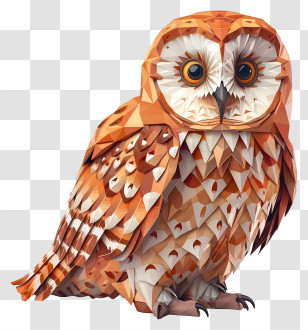 Tawny Owl - Detailed Owl Illustration Transparent PNG