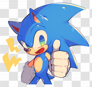 Sonic The Hedgehog - Dynamic Blue Hedgehog Character In Action Transparent PNG