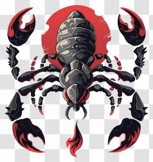 Scorpion Tattoo - Scorpion Illustration With Red Background Transparent PNG