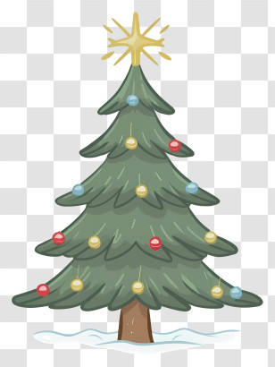 Christmas Tree - Decorated Christmas Tree With Ornaments Transparent PNG