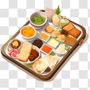 Food Tray - Breakfast Food Tray Transparent PNG