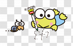 Keroppi - Frog With Pencil Cartoon Characters Transparent PNG
