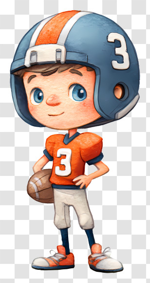 American American Football Quarterback - Young Football Player With Helmet Transparent PNG