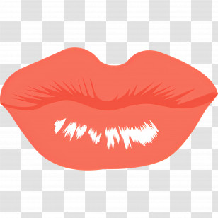 Lipstick Mark - Red Lips Close-Up Illustration Transparent PNG