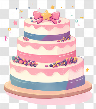 Wedding Cake - Pink And White Layered Birthday Cake Illustration Transparent PNG
