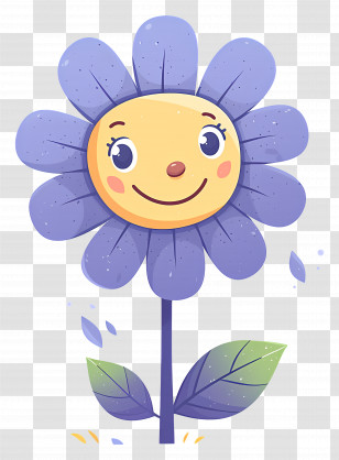 Cartoon Flower - Smiling Cartoon Flower Transparent PNG