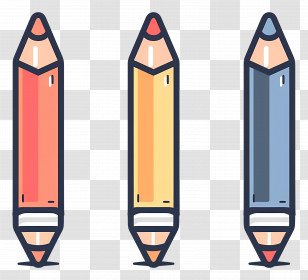Colored Pencils - Three Colored Pencils For Drawing And Art Transparent PNG