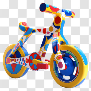 Bicycle Toy - Colorful Cartoon Style Toy Bicycle Transparent PNG