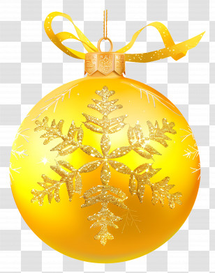 Christmas Golden Ball - Golden Christmas Ornament With Glitter Transparent PNG