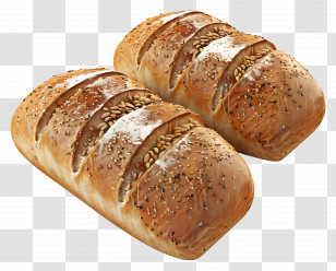 Rye Bread - Whole Grain Bread Loaves With Seeds Transparent PNG
