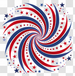4th Of July - Patriotic Spiral Pattern Transparent PNG