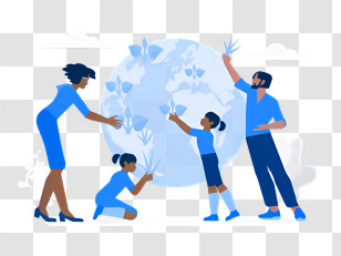 Group Of People - Family Planting Trees For Earth Conservation Transparent PNG